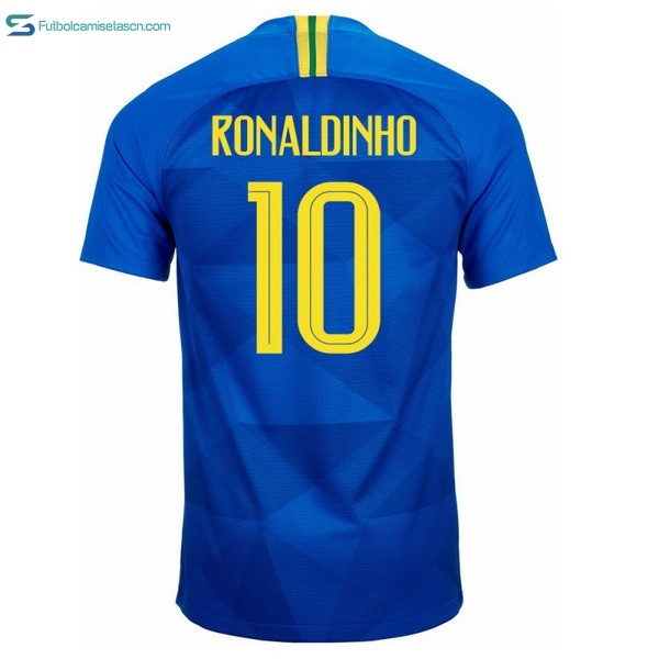 Camiseta Brasil 2ª Ronaldinho 2018 Azul